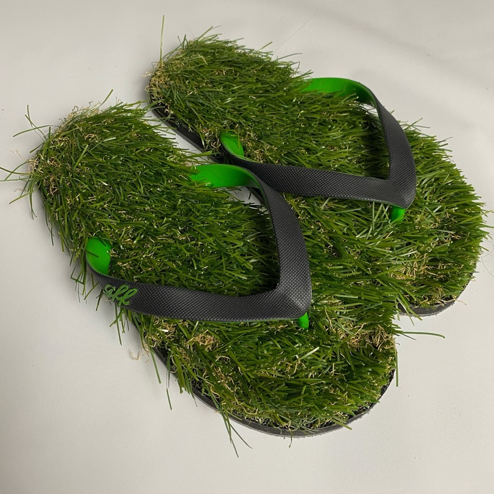 Grass Flip Flops GFF 10” Length Green & Black